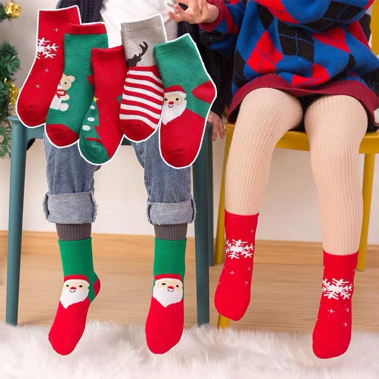 Tất noel, vớ noel họa tiết dễ thương đón giáng sinh chất cotton co giãn 4 chiều cổ cao xinh xắn- TB04