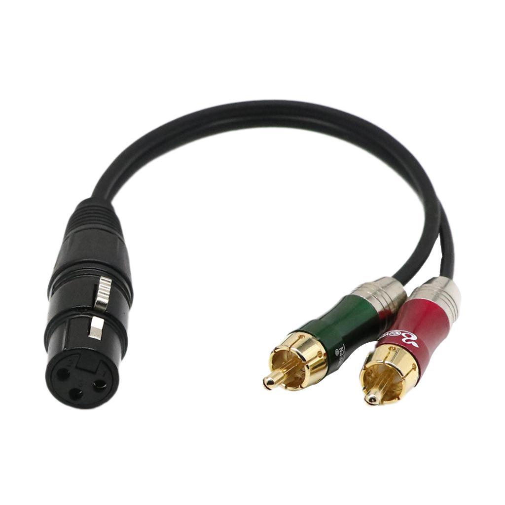 2 Pieces XLR Female to 2 RCA Male ,XLR Adapter Plug to 2 x Phono RCA Plug Adapter Cable Lead 30cm Splitter Patch Y Cable, Microphone Cable