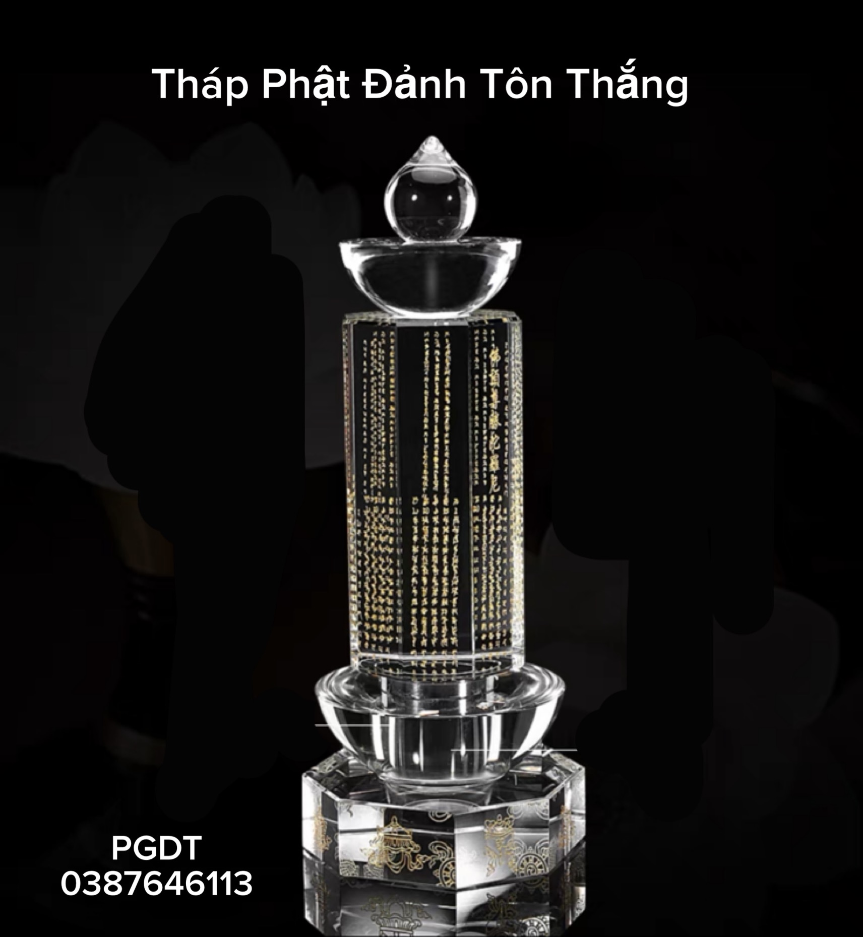 Bảo tháp pha lê Phật Đảnh Tôn Thắng Darani