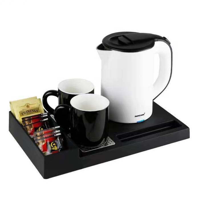Bộ Ấm Siêu Tốc, Bàn Trà, Cốc Sứ uống Trà Dành cho Khách sạn 5* và văn phòng. K82W