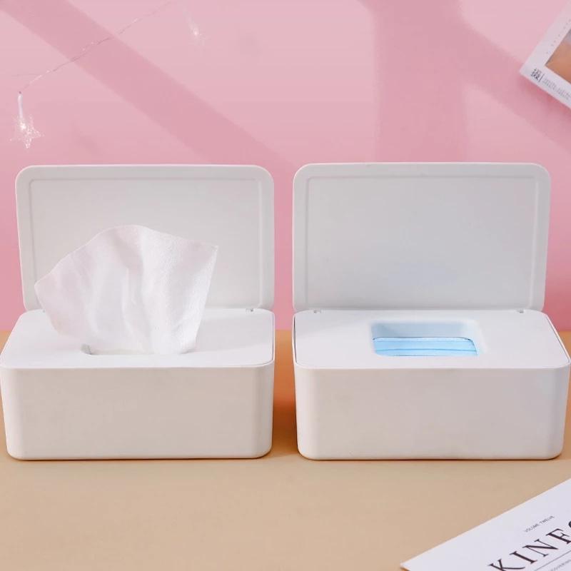 Wet Tissue Box Baby Wipes Paper Storage Box Dispenser Holder Household Plastic Dust-proof With Lid Organizer
