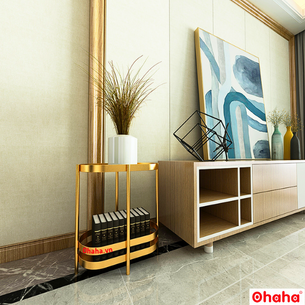 KỆ TRANG TRÍ PHÒNG KHÁCH SANG TRỌNG CAO CẤP OHAHA - KTT028