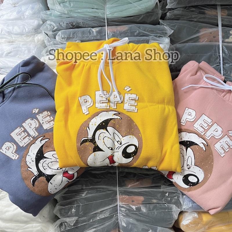Áo Hoodie Pew Nỉ Ngoại Tay Phồng PEPE Chất In Đẹp ️ Áo Khoác Nỉ Bông In Hoạt Hình Unisex