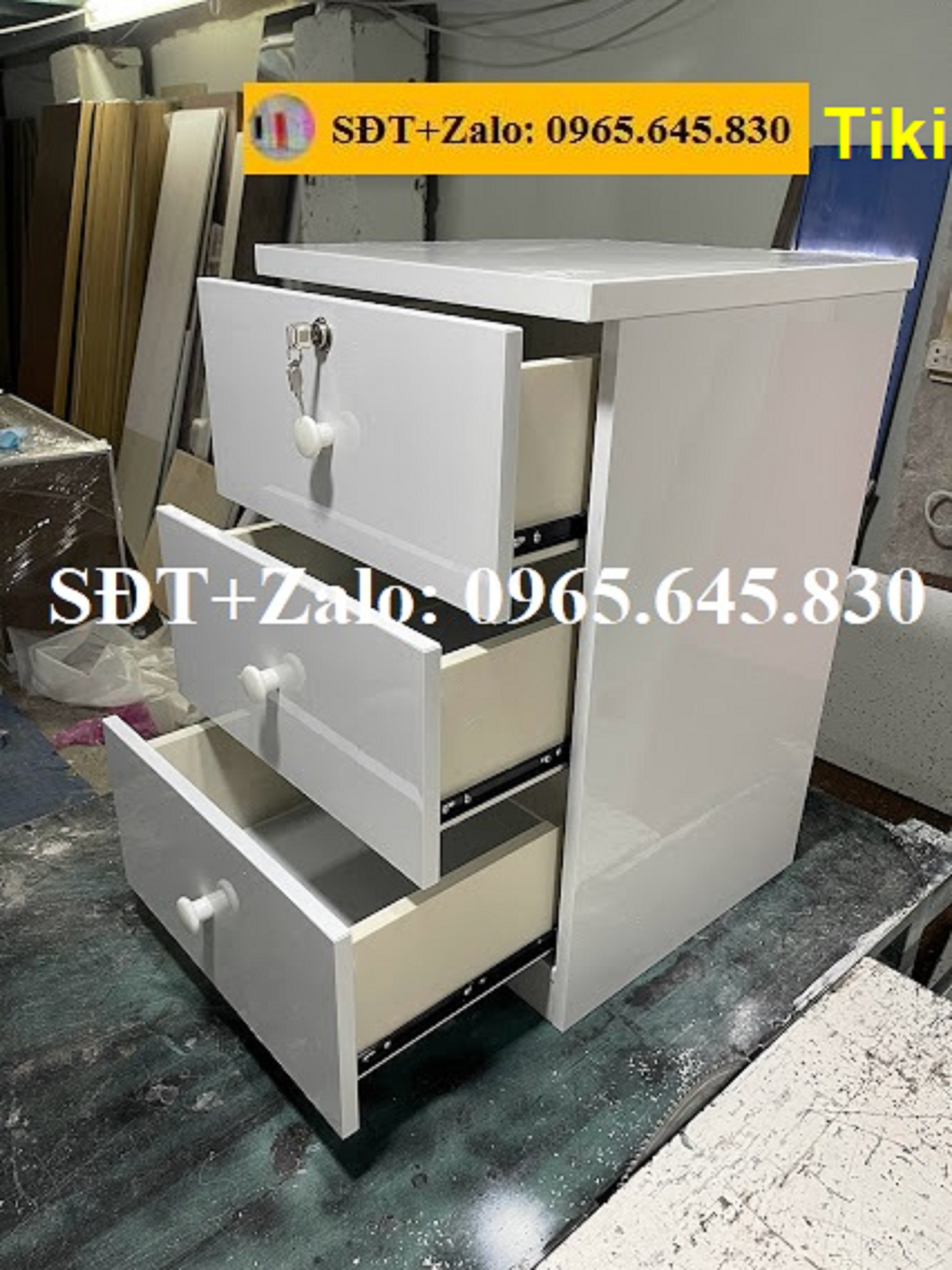 Tủ, Kệ Đầu Giường Nhựa Đài Loan Cao 68cm Ngang 42cm Màu Trắng 915