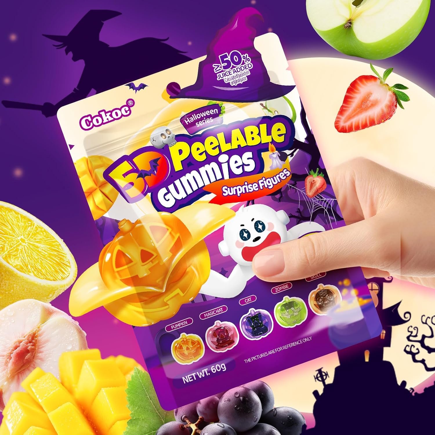 Kẹo Dẻo Bóc Vỏ Cokoc 60g - Phiên Bản Halloween