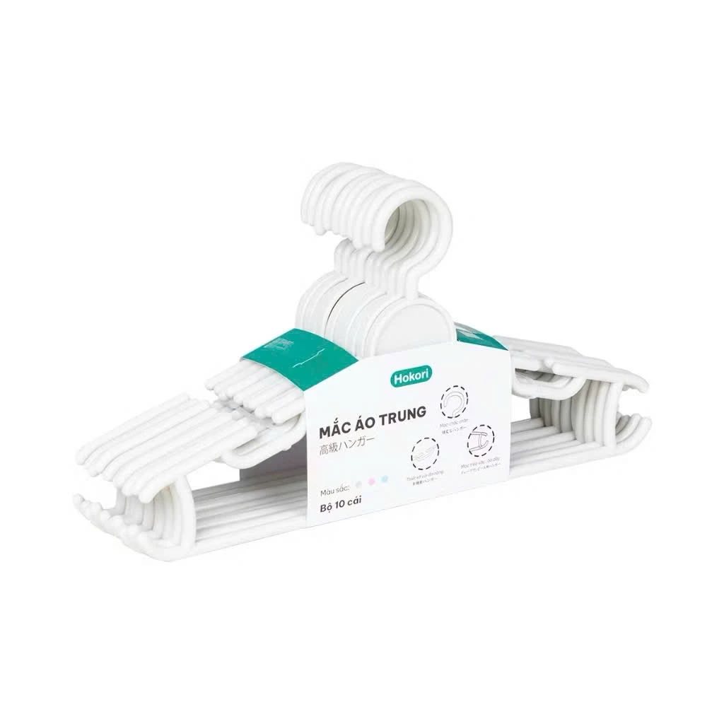 SET 10 Móc Áo Trung Hokori 2819 Đa Năng Cao Cấp - Giao màu ngẫu nhiên