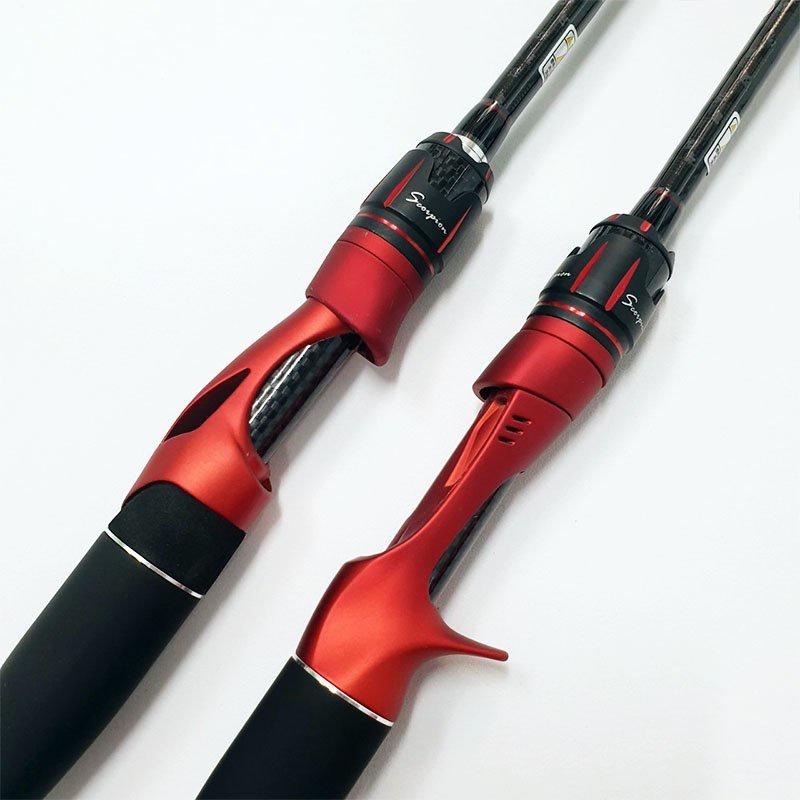 Cần câu lure cao cấp Scorpion đỏ đen chất liệu carbon khoen Fuji cao cấp có độ dài 2m1-2m4 phukiencaulure25