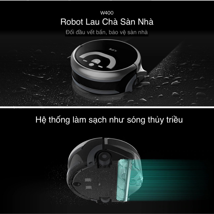 Robot Lau Chà Sàn Nhà ilife W400 - Hàng chính hãng