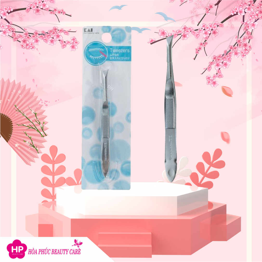 Nhíp Nhổ Lông Mày Bằng Thép Kai Tweezers HL0401 (Màu Xanh)