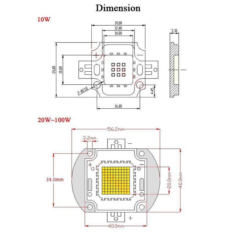 Đi Ốt Đèn Led Uv 10w 30w 50w 100w 395nm - 400nm 410-415nm Smd Chuyên Dụng