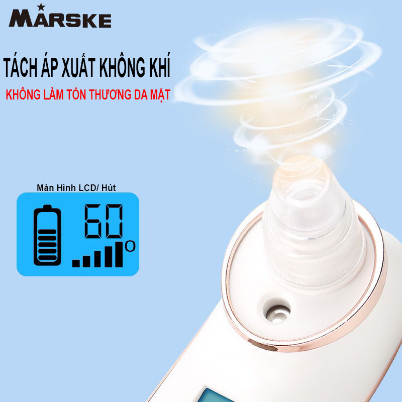 Máy hút mụn đầu đen đa năng cao cấp MARSKE MS 6666 Gồm 4 đầu hút mụn và Xông hơi nước - Hàng Chính Hãng