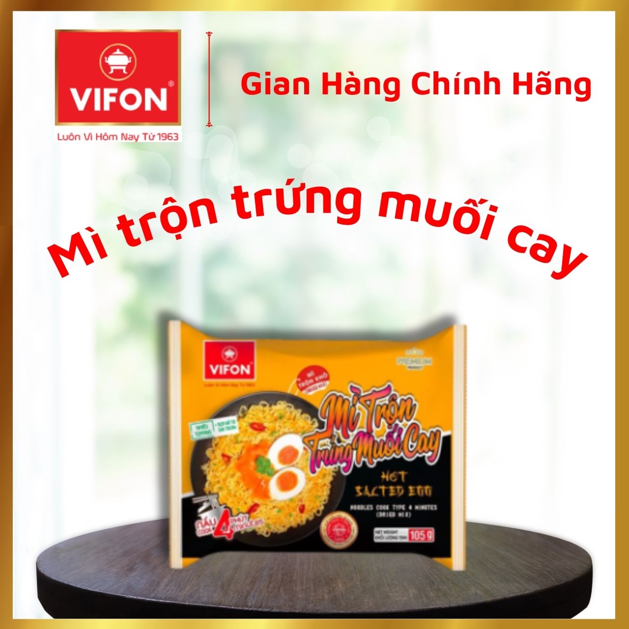 Thùng 24 Mì Trộn Trứng Muối Cay VIFON (105g/Gói)