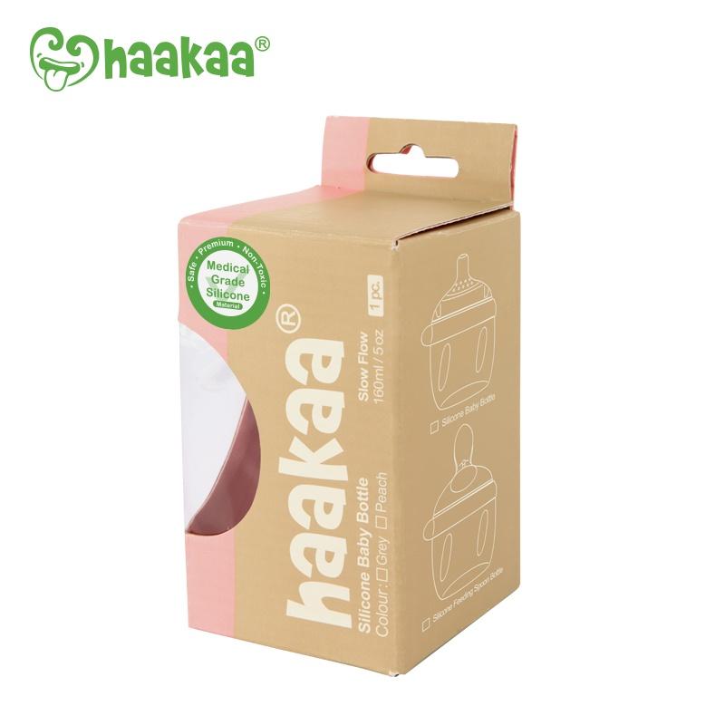 Bình thìa ăn dặm Gen.3 160ml Haakaa. Chất liệu silicone cao cấp, an toàn. Không chứa BPA, PVC và phthalate. Dễ dàng chuyển đổi thành Cốc hứng sữa, Bình sữa, Bình trữ sữa