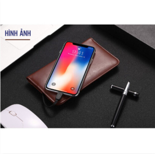 Ví sạc không dây 6000 mAh  3 in 1 Dreaman Đen - Hàng chính hãng