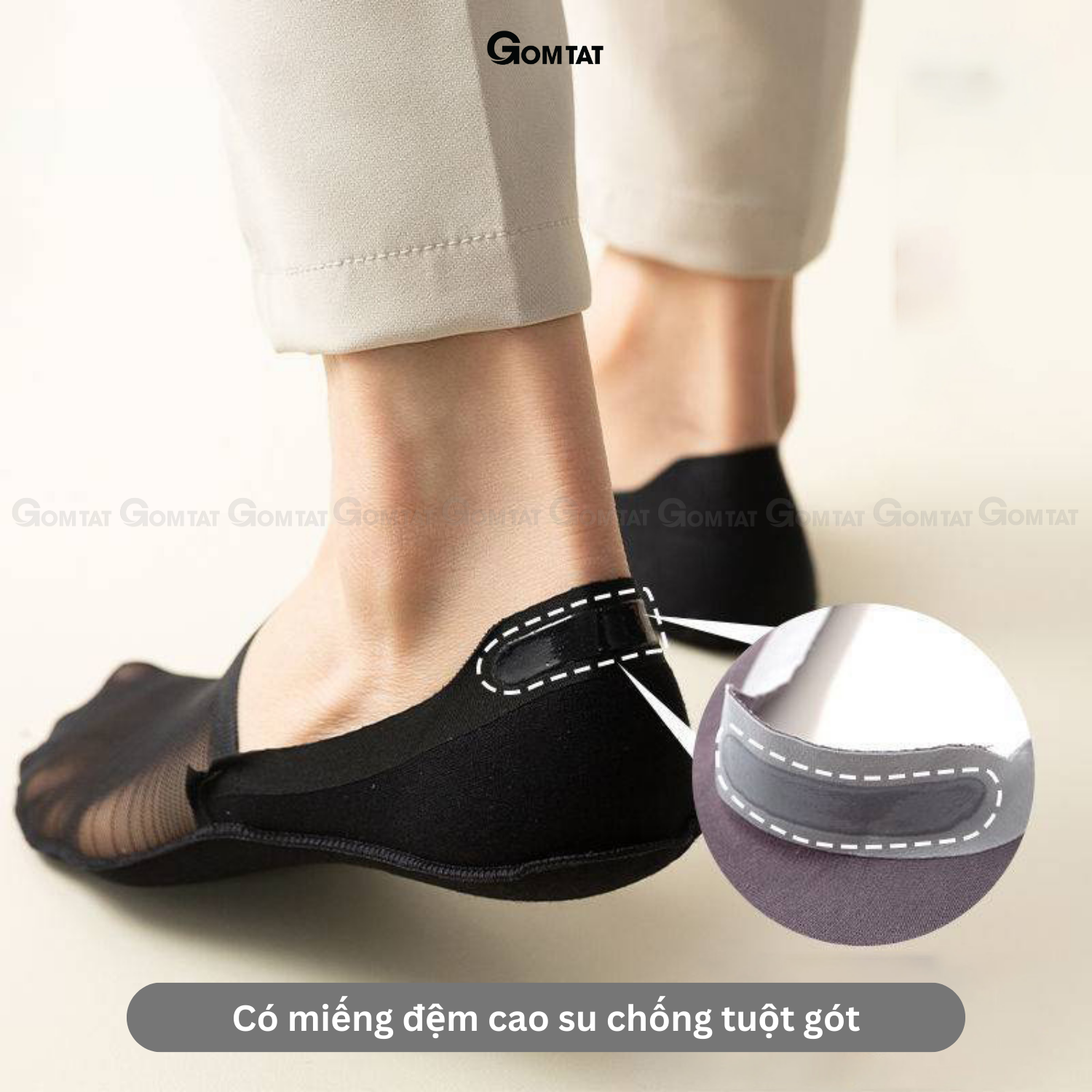 Set 5 đôi tất lười nam Invisible, tất tàng hình nam đi giày lười phối lưới thoáng khí, đệm cao su chống trượt VLN-INVISIBLE-CB5
