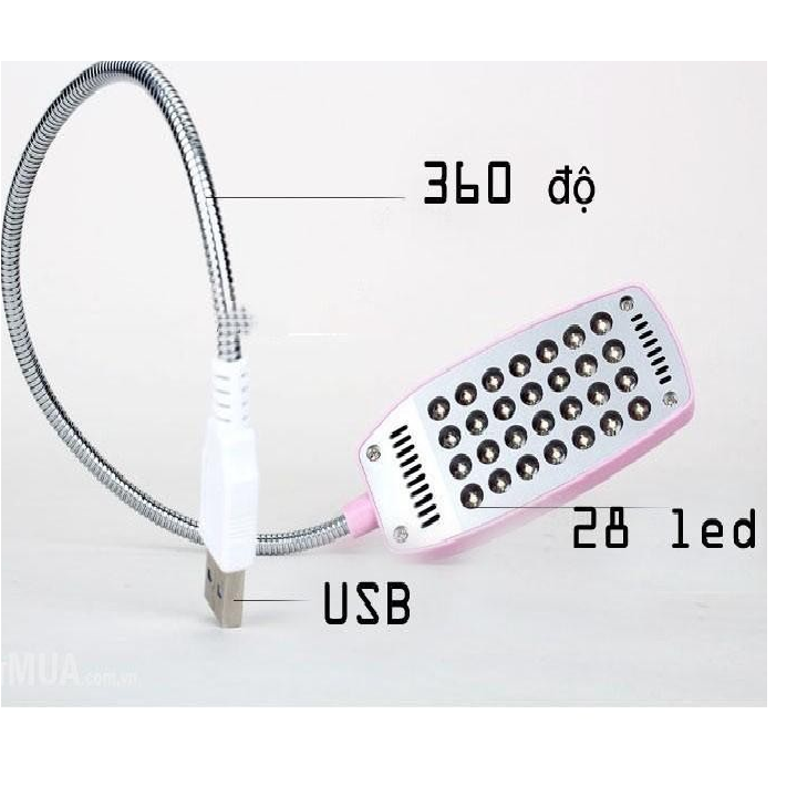 Đèn Led 28 Bóng Thân Kim Loại Có Thể Uốn Cong Cổng Kết Nối Usb Thương Hiệu PaKaSa - Hàng Chính Hãng