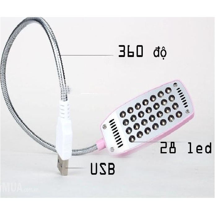 Đèn Led 28 Bóng Thân Kim Loại Có Thể Uốn Cong Cổng Kết Nối Usb Thương Hiệu PaKaSa - Hàng Chính Hãng ( Màu sắc ngẫu nhiên )