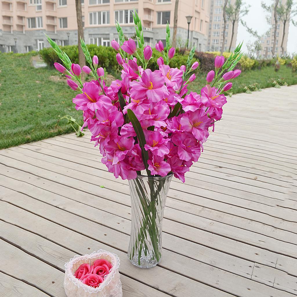 4X Artificial Simulation Gladiolus Flower Stem Wedding Home Decor