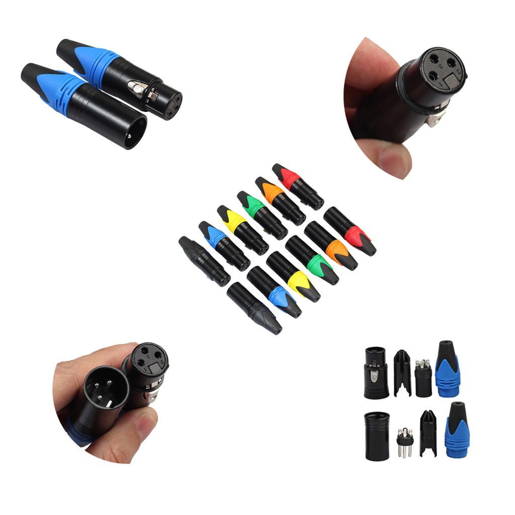 10 Pairs 3 Pin XLR Connector Male and Female Microphone Mic