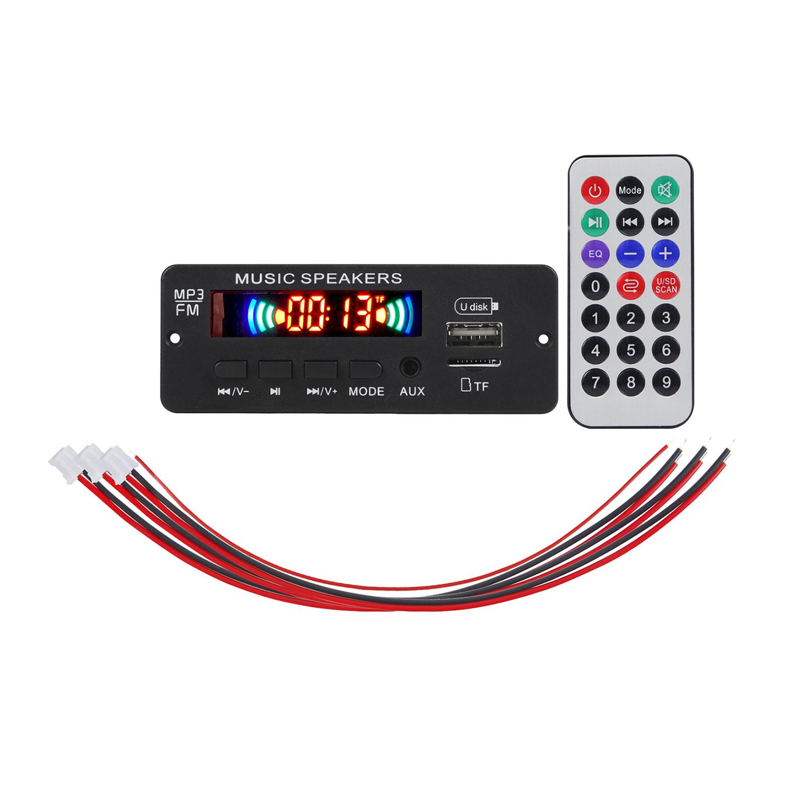 Bluetooth MP3 Decoding Board Module with TF Card Slot USB FM Radio Remote Decoding Board Module LED Display Red Digital