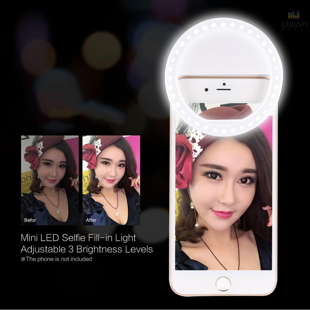 Vòng đèn LED 36 bóng có kẹp gắn điện thoại di động hỗ trợ chụp ảnh ban đêm cho PC
