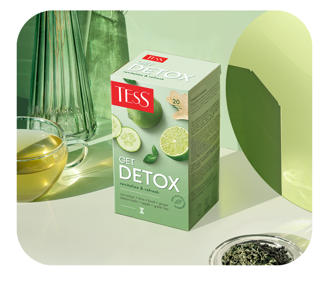 Trà xanh Tess Get Detox giảm cân, giúp thải độc và thanh lọc cơ thể (20 túi lọc/hộp)