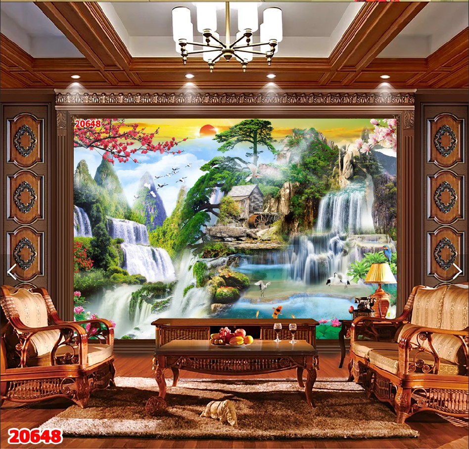 Tranh dán tường phong cảnh Sơn Thủy Hữu Tình M20648- Huyền Chi