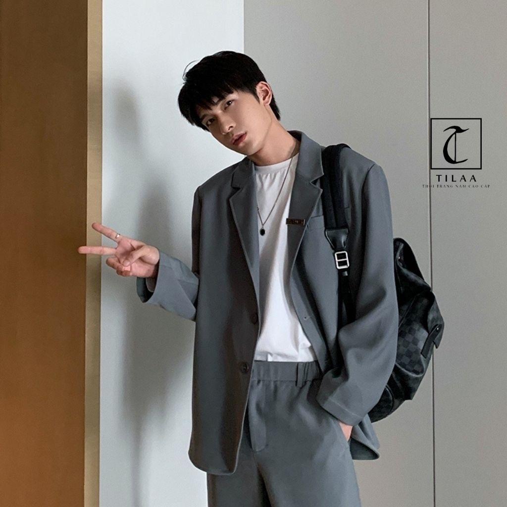 Set Blazer Nam, Áo Blazer Kèm Quần Âu Nam phong cách Hàn Quốc TILAA FASHION SBD001