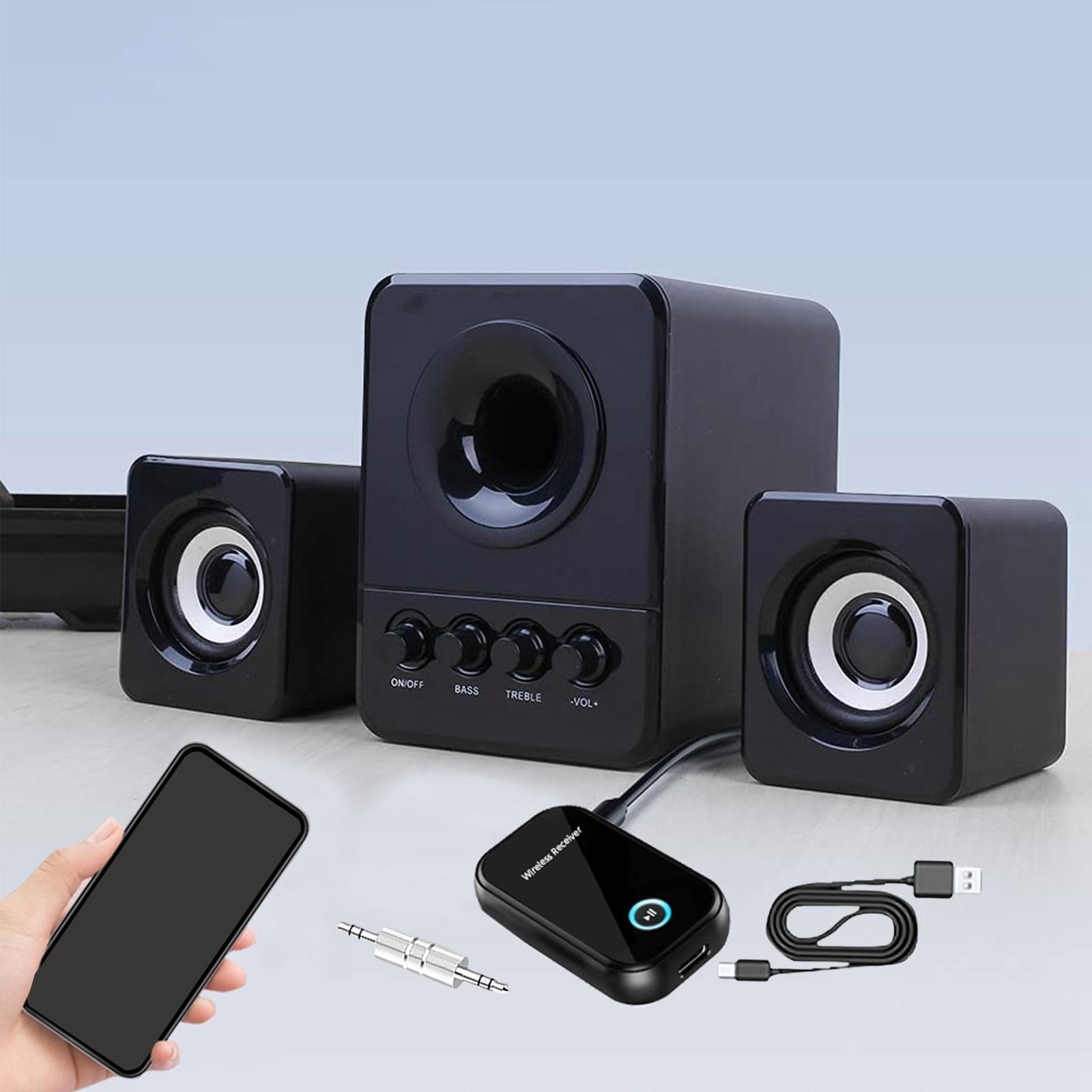 Bluetooth 5.0 AUX Music Adapter Transmitting Receiving for Music Streaming Sound System Speaker Headphones
