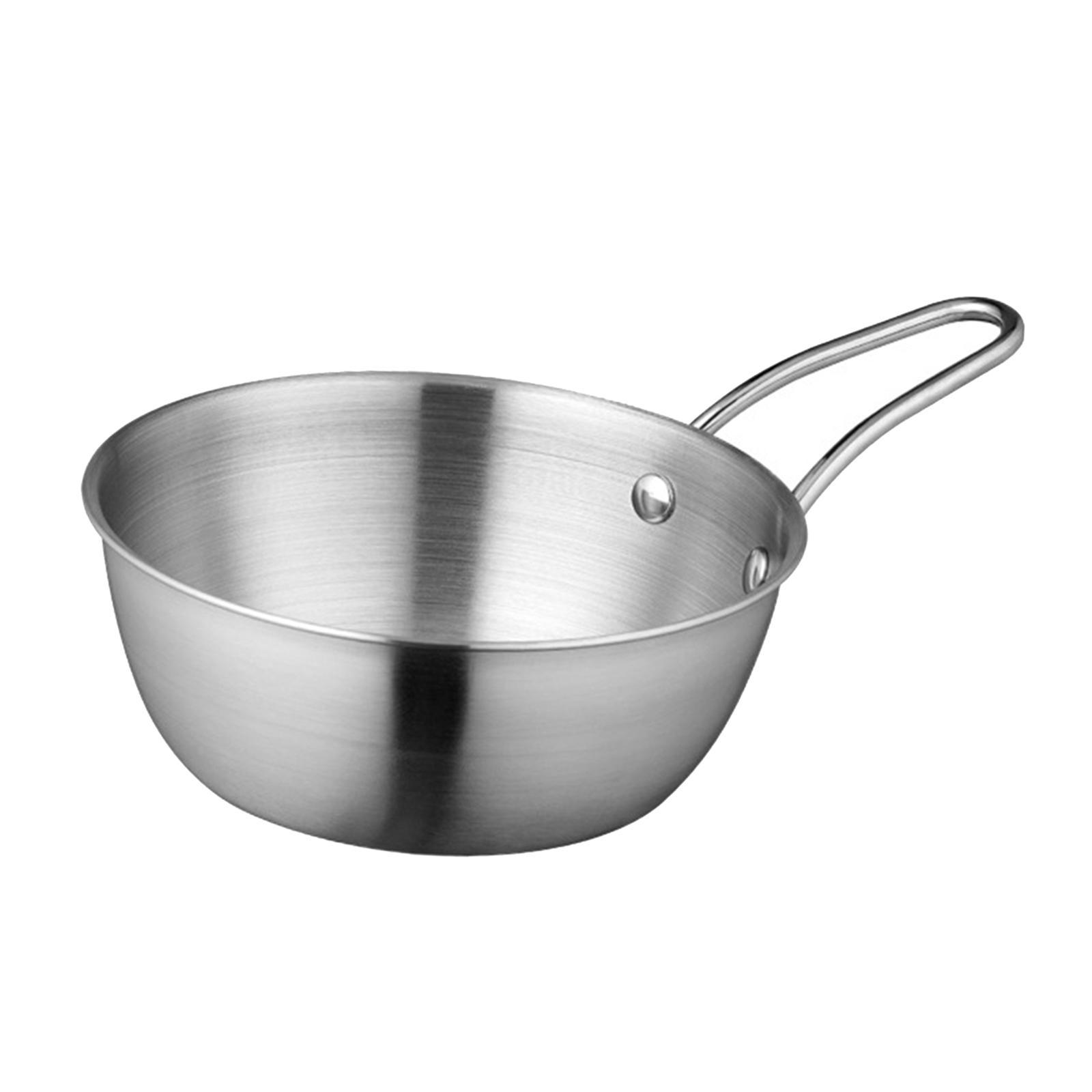 304 Stainless Steel Camping Pot Picnic Bowl Tableware Lightweight Multifunctional Food Bowl for Outdoor Meal Prep, Serving, Baking