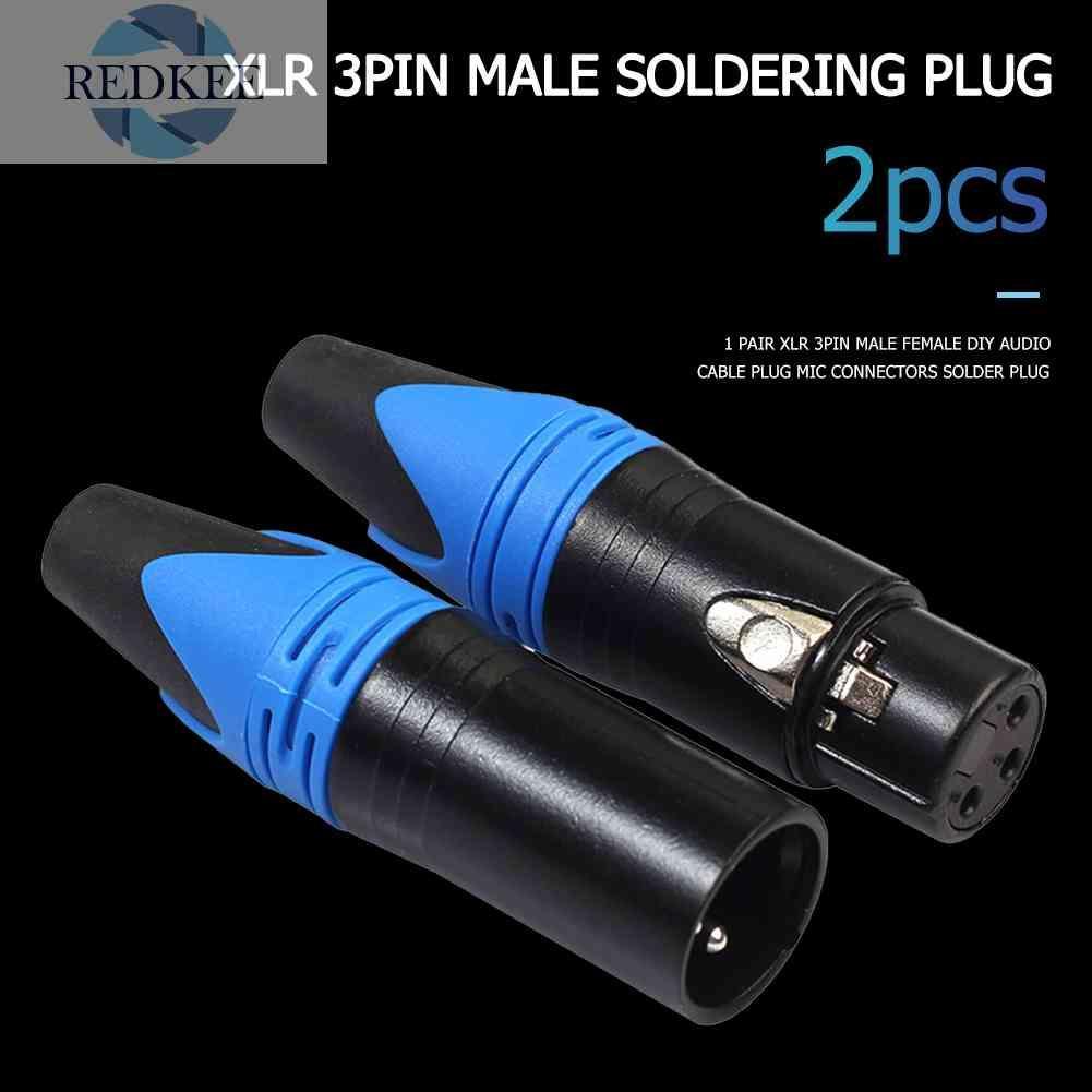 1 Cặp Đầu Nối Dây Cáp Âm Thanh XLR 3Pin