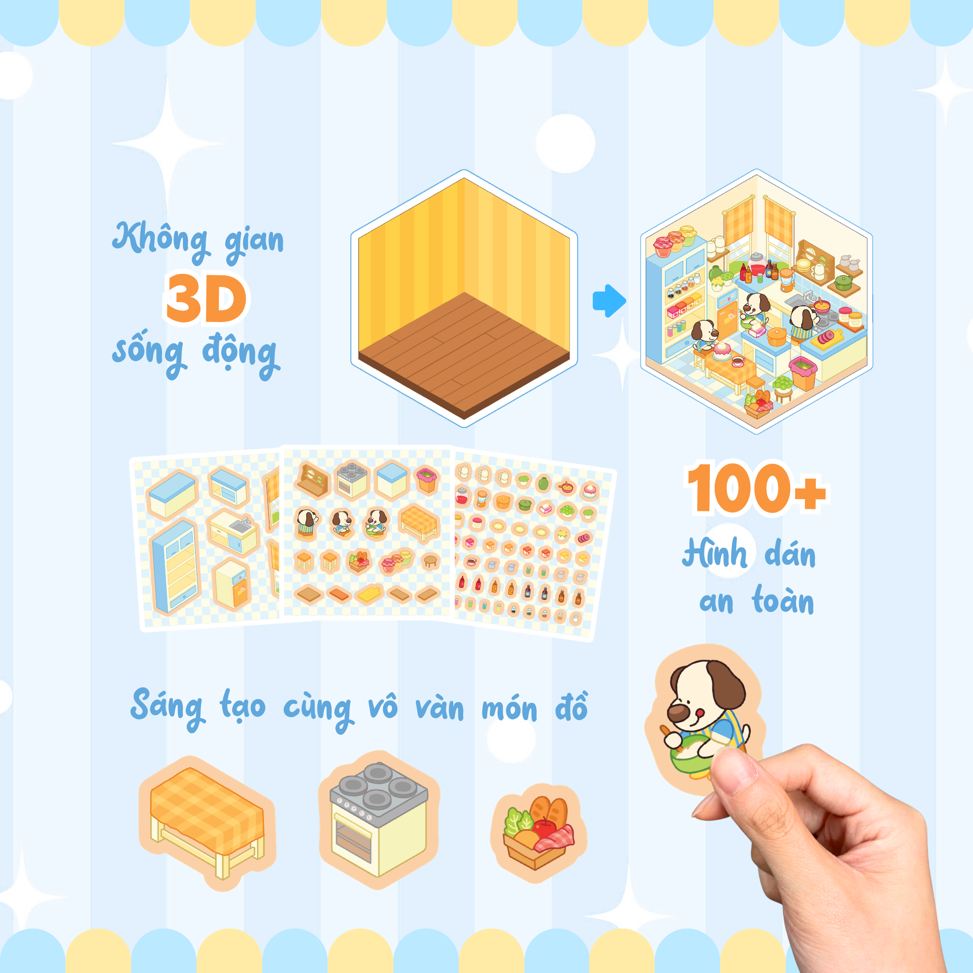 Sách 600+ Sticker 3D Cho Bé - Sweet Home (Chọn lẻ)