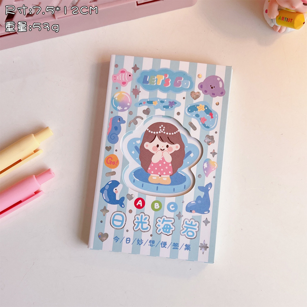 Set quyển giấy note ghi chú phong cách mới dễ thương bé gái cute có kèm sticker