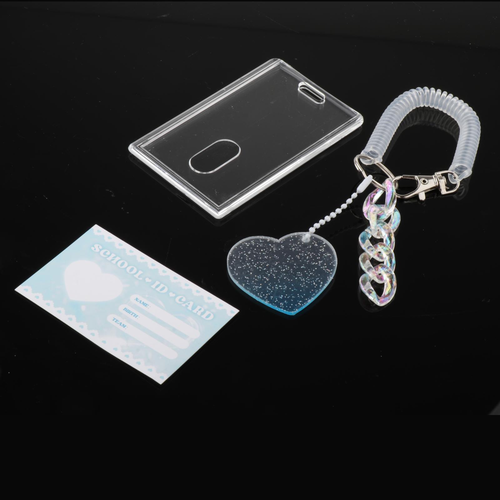 Acrylic Photocard Holder ID Card Case Cover Photo Protector Cute Portable for Teachers