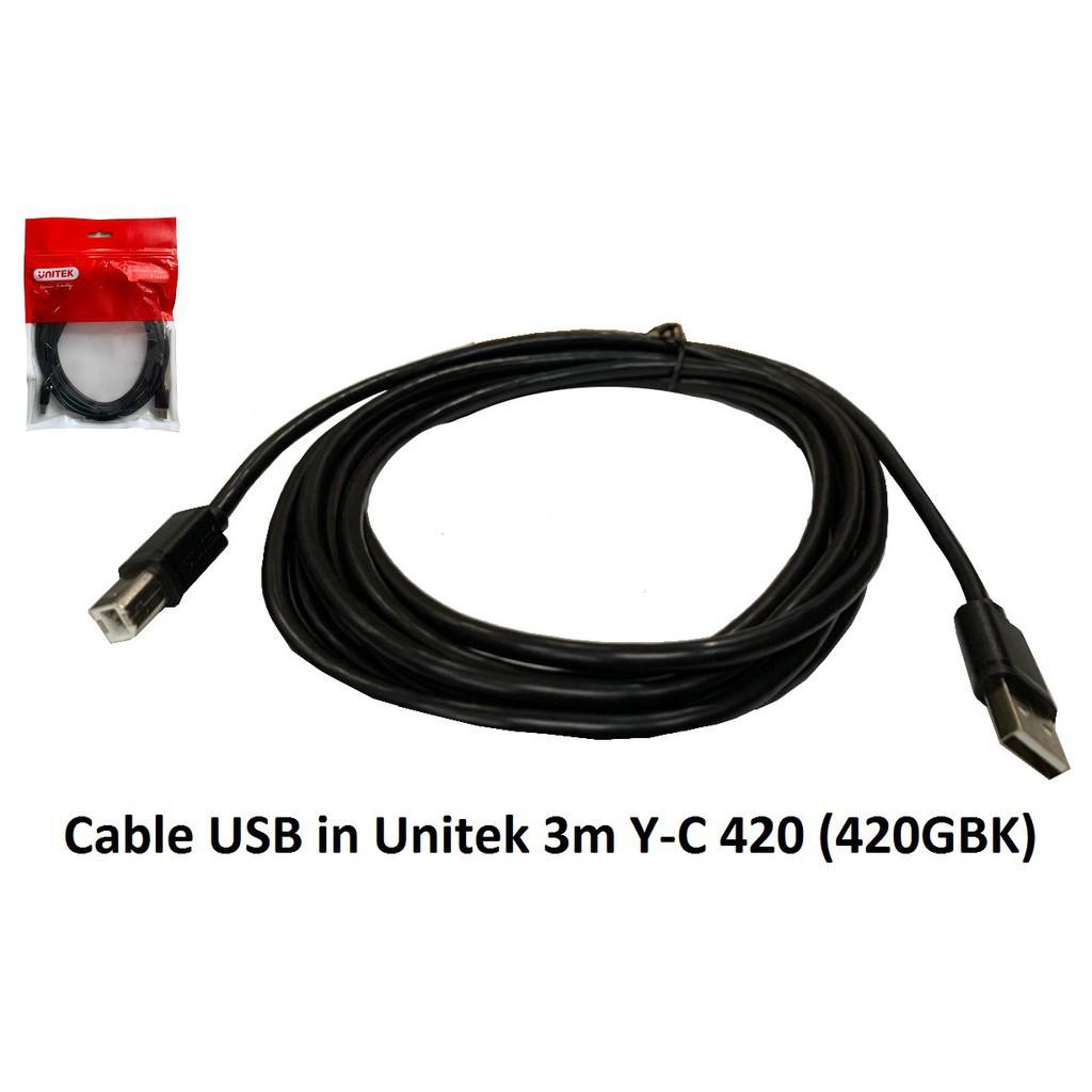 Cáp Usb Máy In Unitek 1.8m , 3m , 5m chính hãng bảo hành 12 tháng