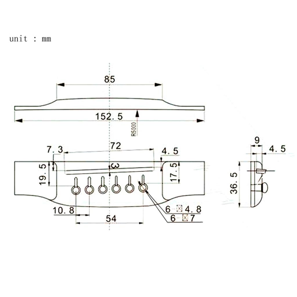 Cầu đàn Guitar 6 Dây Bằng Gỗ Hồng Cho đàn Guitar Dân Gian