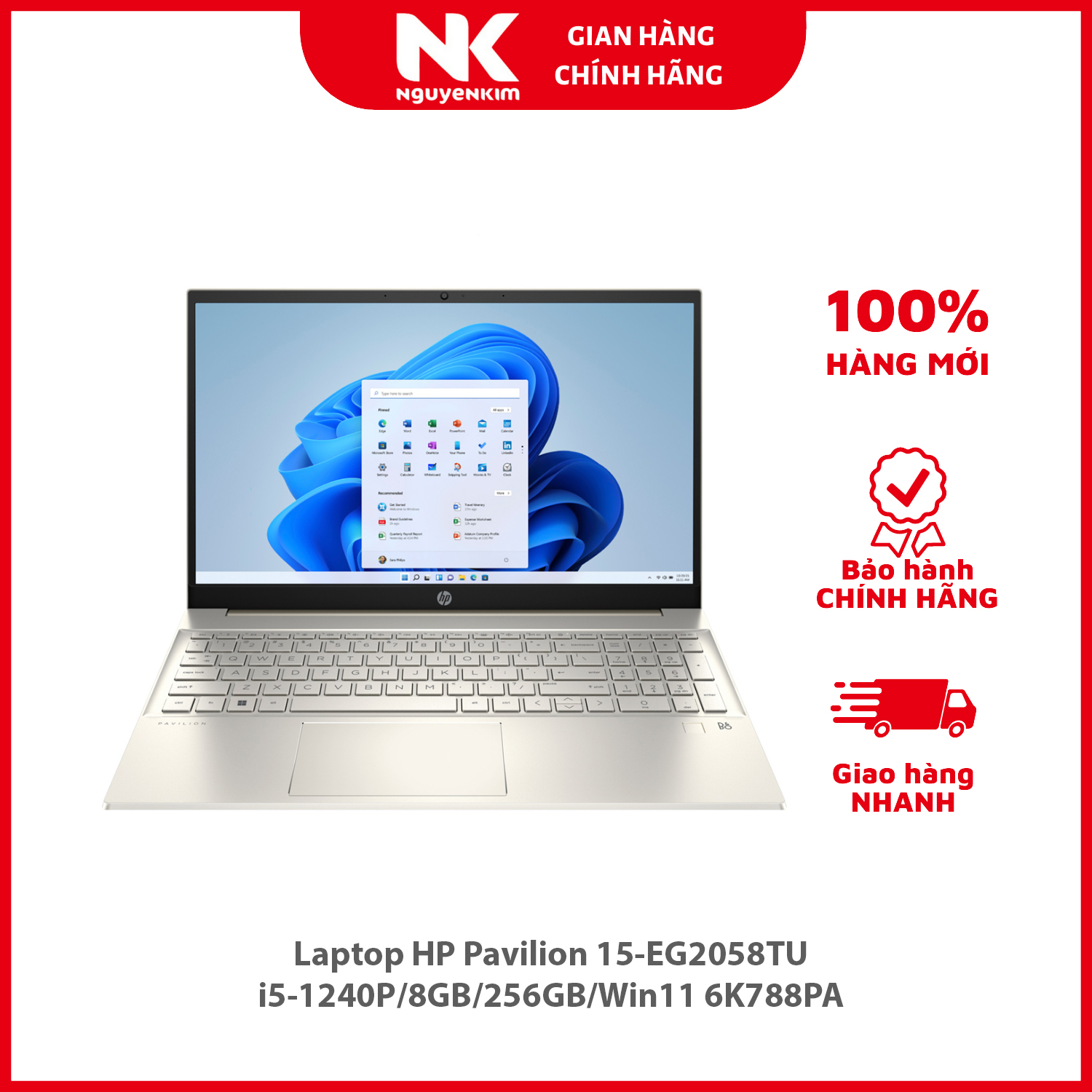 Laptop HP Pavilion 15-EG2058TU i5-1240P/8GB/256GB/Win11 6K788PA - Hàng chính hãng