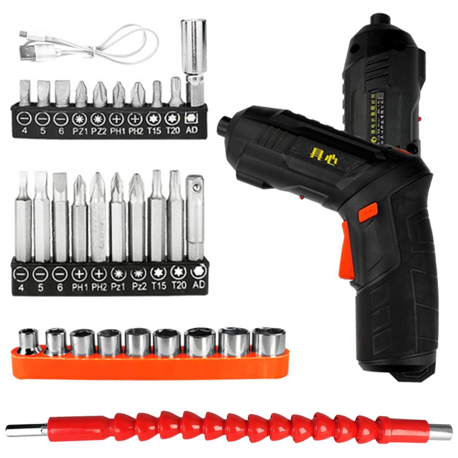 Cordless Electric Screwdriver Set Impact Driver for Furniture Assembly Repairs Install Switch