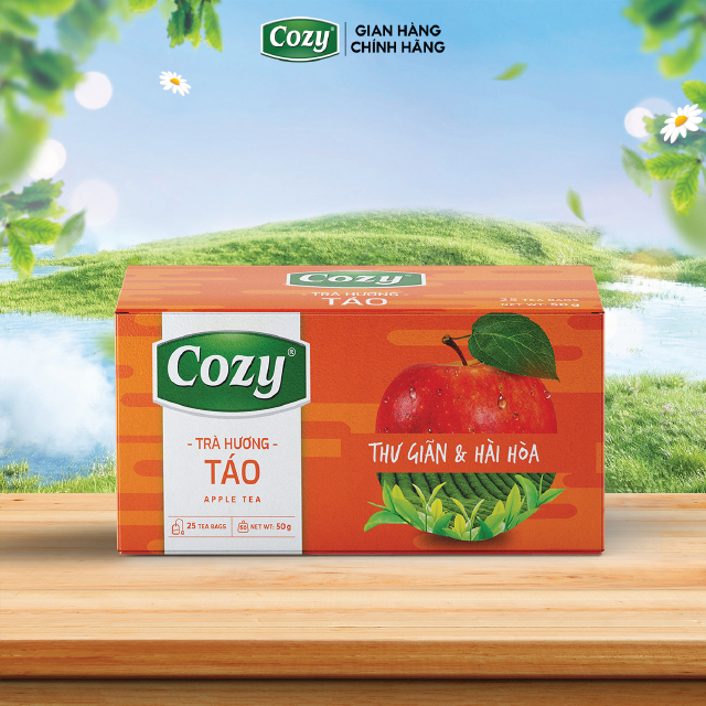 Cozy Trà Cozy túi lọc Hương Táo 25 túi x 2g Hộp