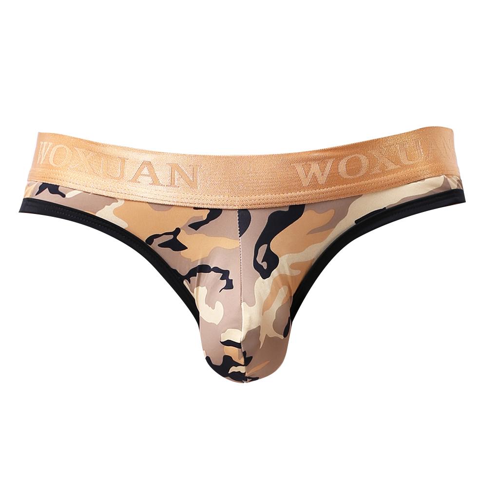 Men Camo G String Thong Camouflage Pouch Underwear Bikini S-XL