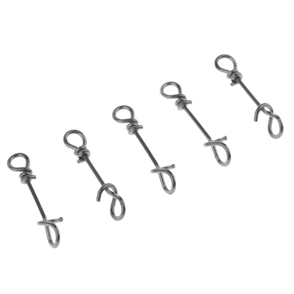 100pcs Stainless Steel Quick Lock Fishing Snap Clip Swivel Connectors