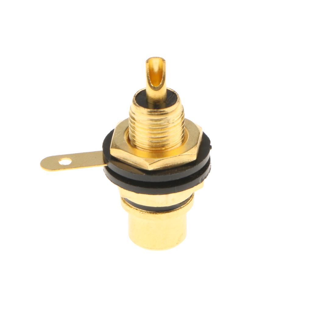 2Pcs RCA Jack Plug Socket Audio Video Female Cable Connectors Adapter -Black