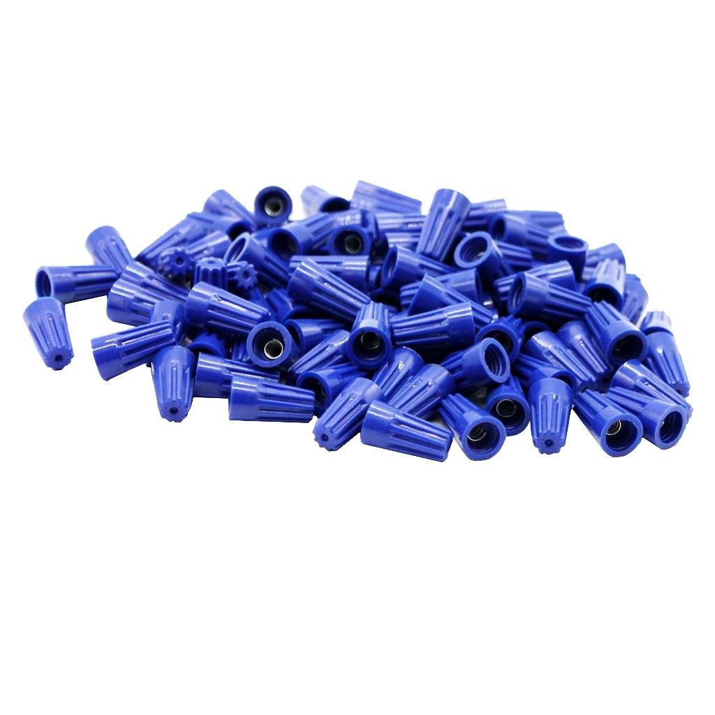 100PCS Winged Wire Connectors Twist-On Easy Screw On Caps Blue Assortment