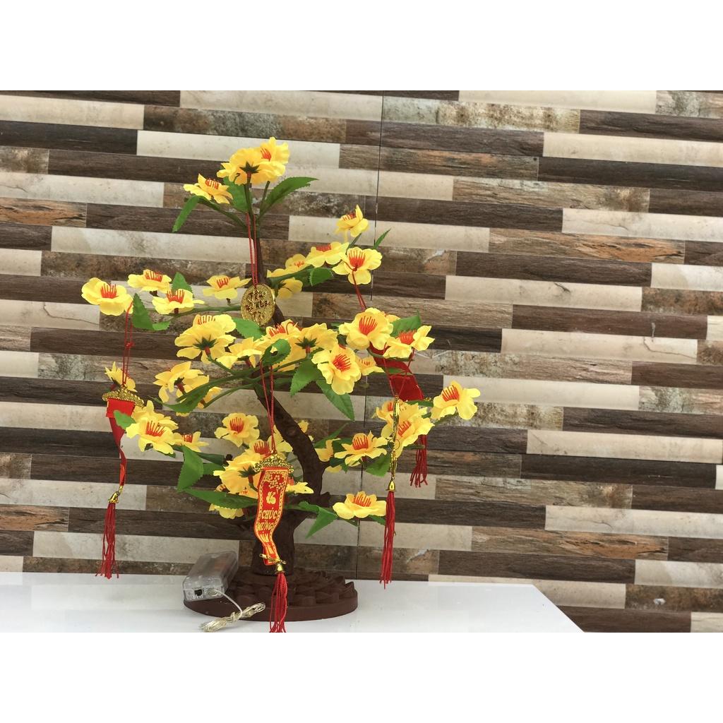 CÂY MAI ĐÀO GIẢ ĐỂ BÀN CỰC XINH - CAO 32CM