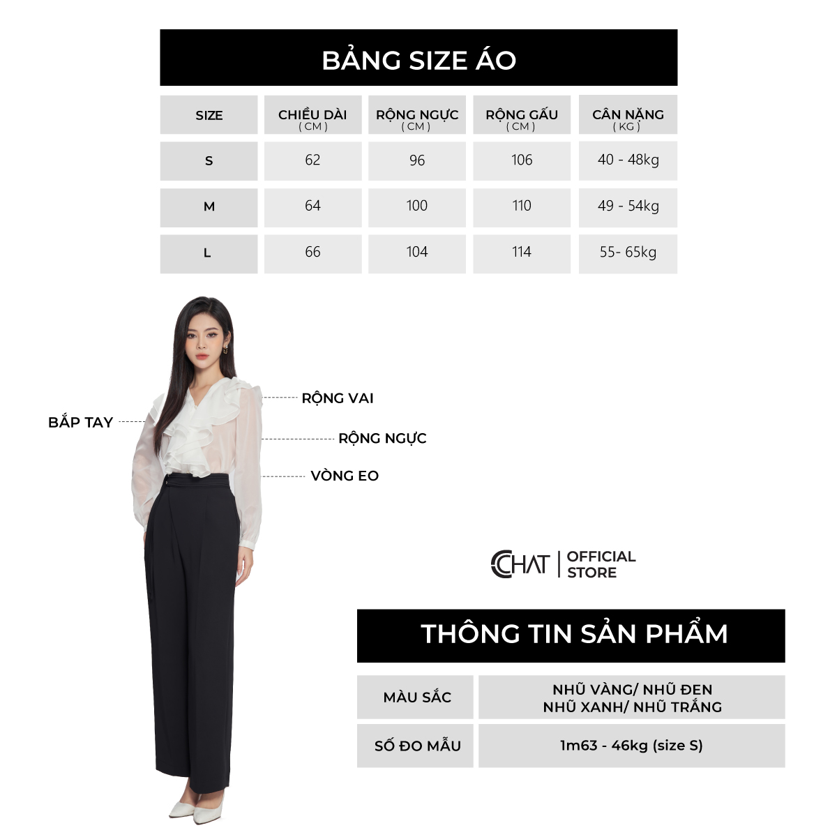 Áo Sơ Mi Nữ  Cổ V Bèo 2 Tầng Rủ Chất Voan Cao Cấp 13FDV2010ST