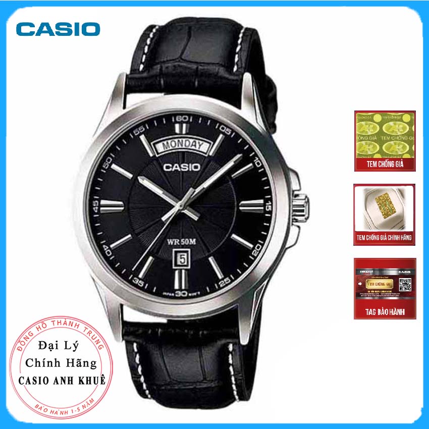 Đồng Hồ Nam Dây Da Casio MTP-1381L-1AV - Đen