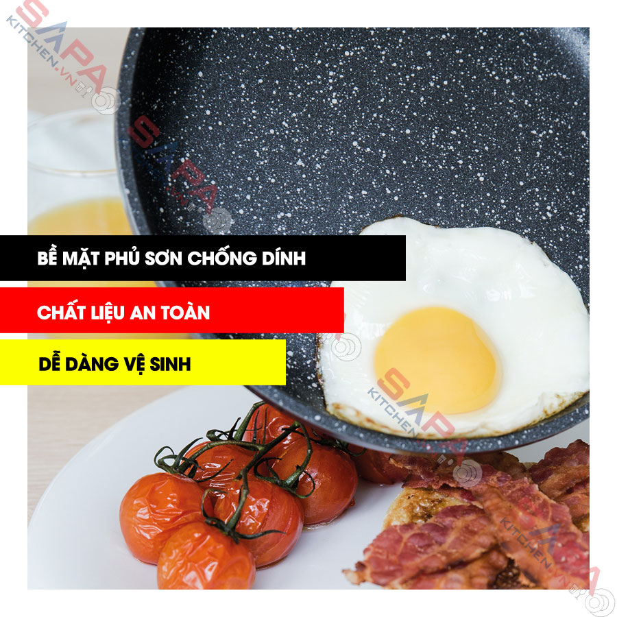 Bộ nồi chảo chống dính bếp từ phủ đá thiên nhiên Stoneline - 2 chảo,1 nồi