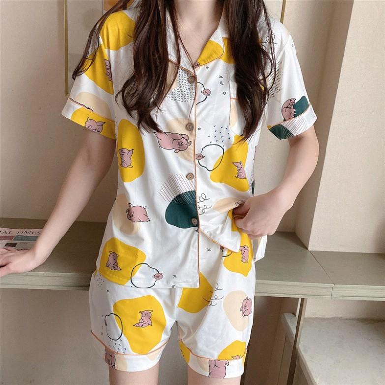 Pijama mặc ở nhà, Bộ Ngủ Nữ cotton ngắn tay nhiều màu BNN03