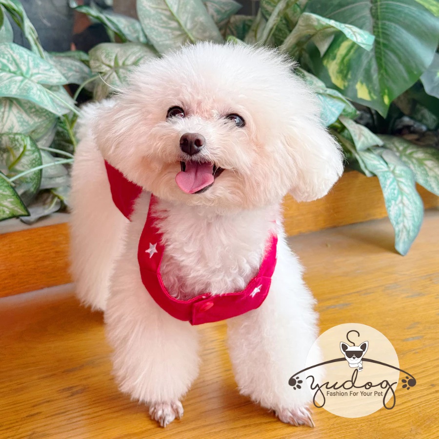 Đầm yếm váy đỏ từ 1-8kg cho thú cưng chó mèo