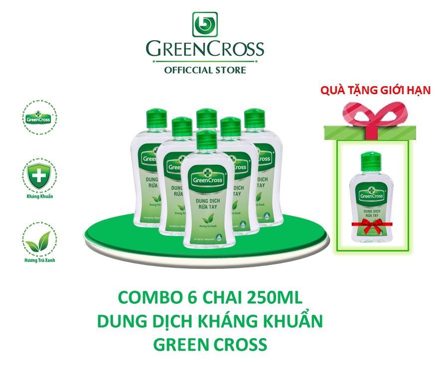 COMBO 6 CHAI DUNG DỊCH RỬA TAY KHÁNG KHUẨN GREEN CROSS 250ML